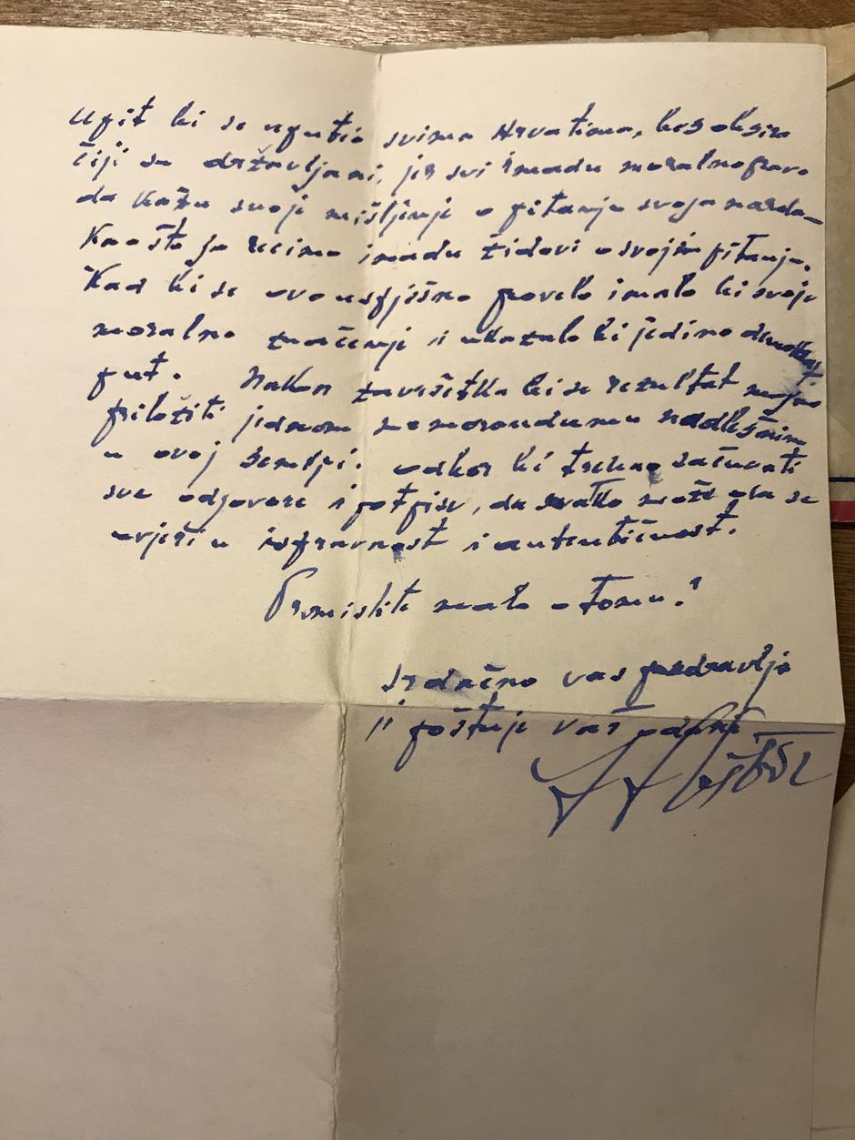 Pismo Ivana Meštrovića